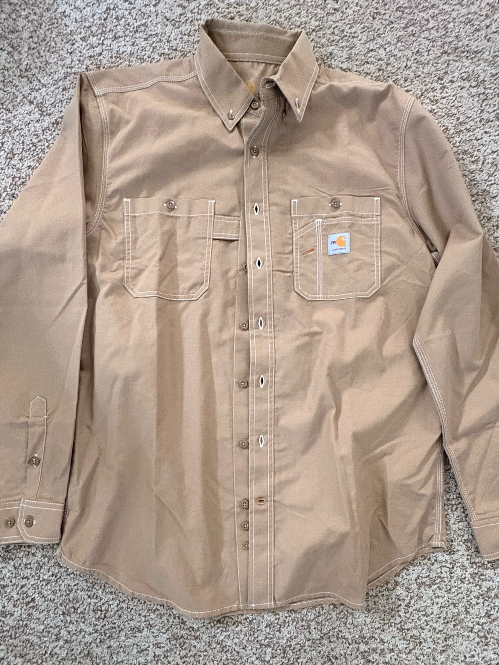 Carhartt Men's Button-Down Work Shirt - Khaki/Tan